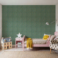 Autumn Buds Turqouise Mural Wallpaper - room preview 05