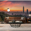 Taipei Sunset Red Mural Wallpaper - room preview 05