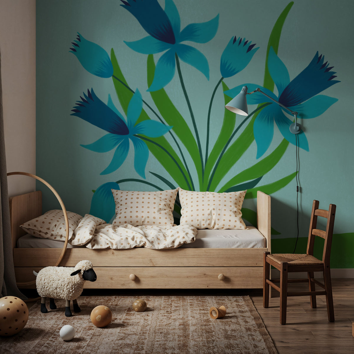 Happy Spring Flower Mural Wallpaper - room preview 05