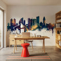 Ulaanbaatar Mongolia Skyline Blue & Bronze Mural Wallpaper - room preview 05