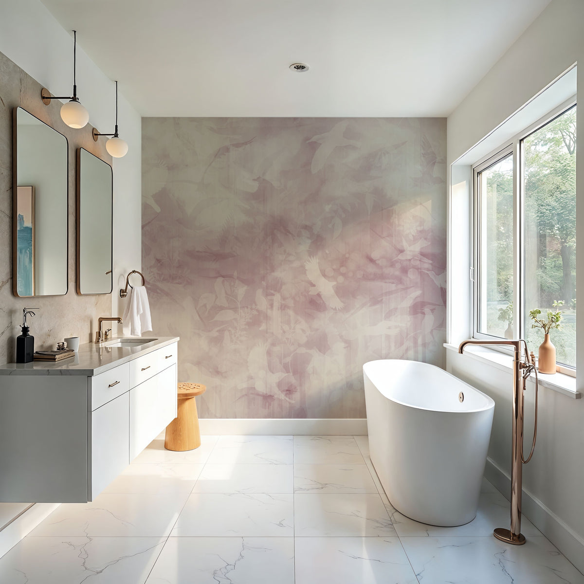 Birds of Freedom Warm Mural Wallpaper - room preview 05
