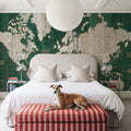 Old World Map Green Mural Wallpaper - room preview 05