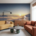 Skiing Panorama Mural Wallpaper - Neutral Tone - room preview 05