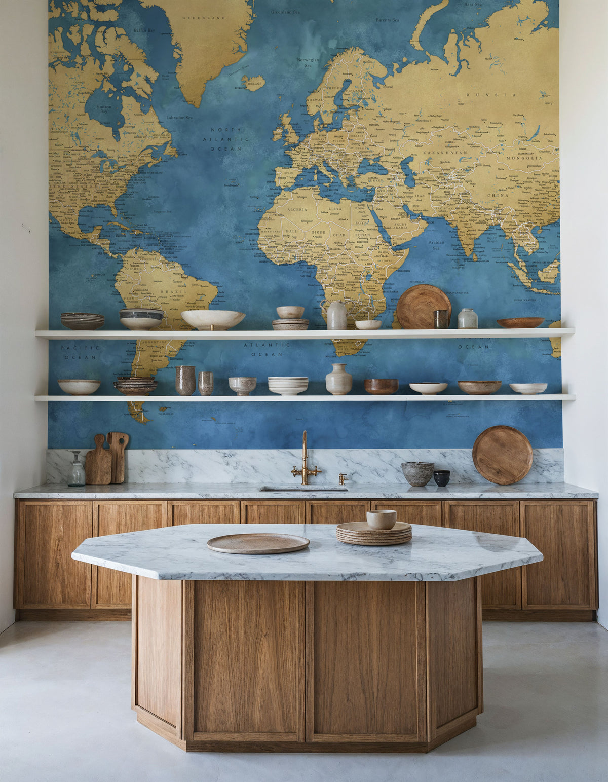 World Map Cities - Ernest Mural Wallpaper - room preview 05