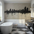 Wilmington Delaware Skyline Concrete Mural Wallpaper - room preview 05