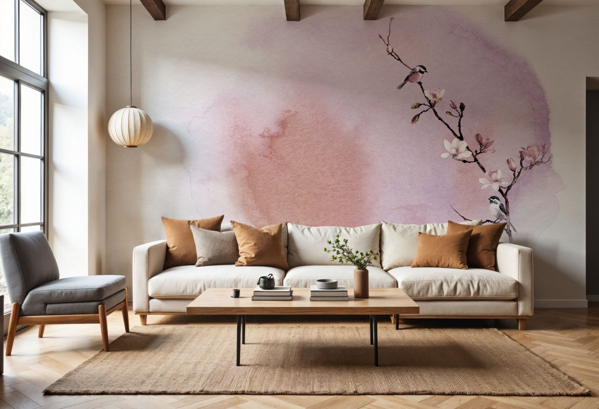 Magnolia & Birds Mural Wallpaper - Edition 3 - room preview 05