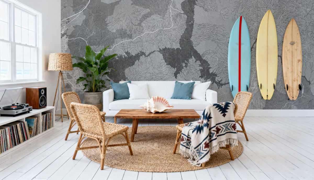 Lake Mead Grey Mural Wallpaper - room preview 05