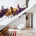 Madison Wisconsin Skyline Purple & Gold Mural Wallpaper - room preview 05