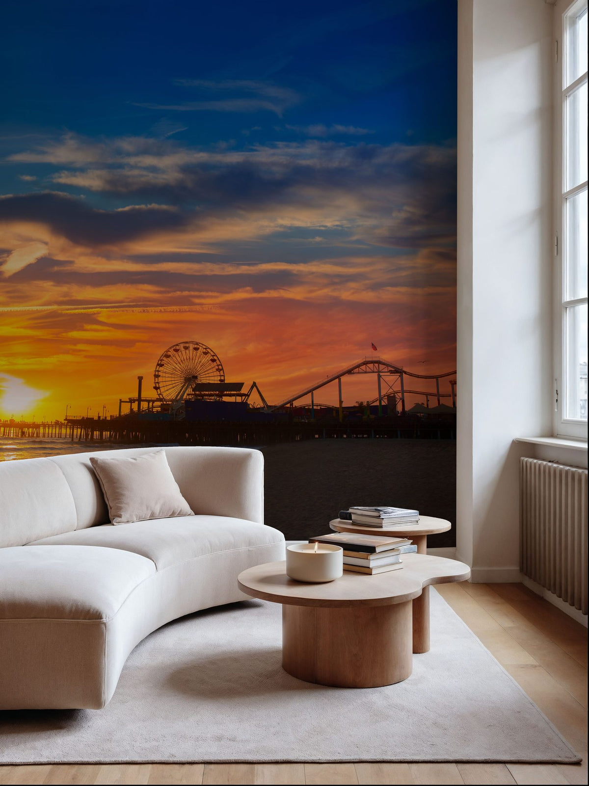 Santa Monica Pier Sunset Mural Wallpaper - room preview 05