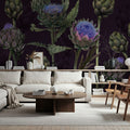 Artichoke Blooms, Midnight Mural Wallpaper - room preview 05