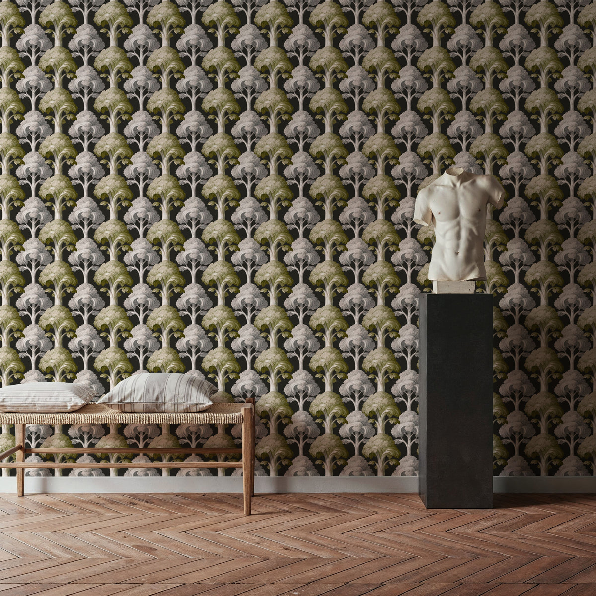 Eat Your Greens, Olive Mural Wallpaper - room preview 05
