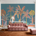 Colorful Jungle, Turqouise Mural Wallpaper - room preview 05