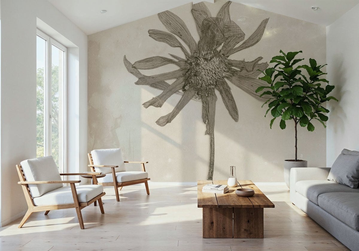 Wildflower Journal Vintage II Mural Wallpaper - room preview 05