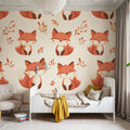 Smiling Foxes Mural Wallpaper - room preview 05