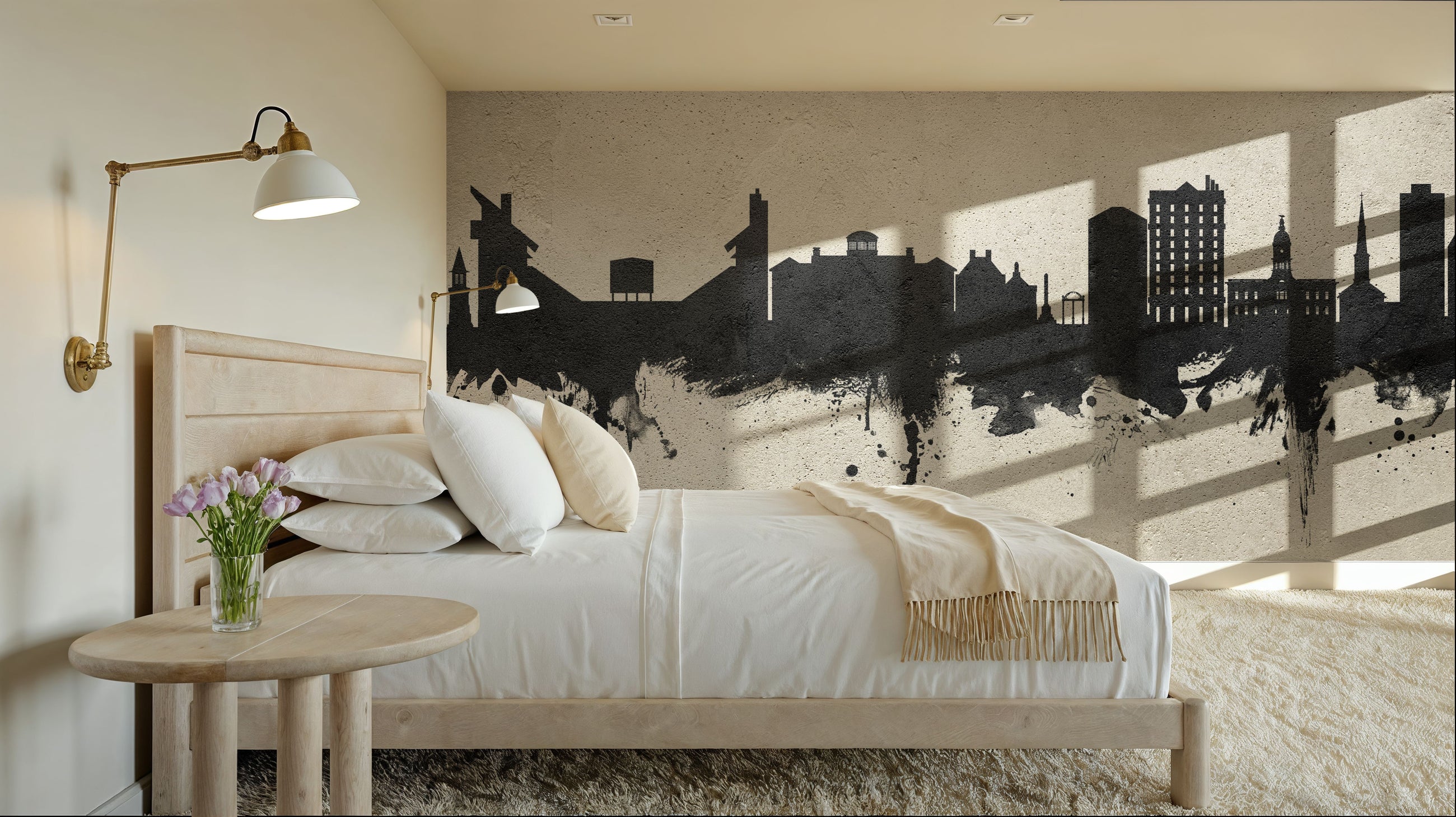 Athens Georgia Skyline Concrete Mural Wallpaper