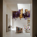 Sarasota Florida Skyline Purple & Gold Mural Wallpaper - room preview 05