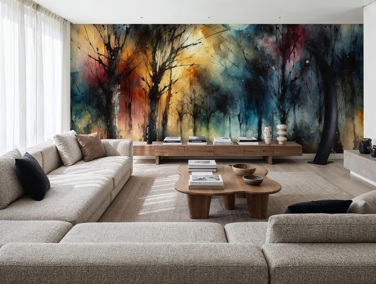 Moonlit Enchanted Forest Mural Wallpaper - room preview 05