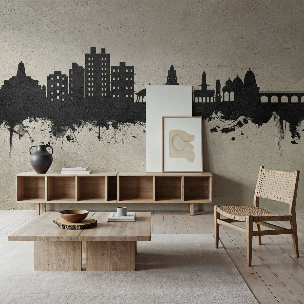 Nashik India Skyline Concrete Mural Wallpaper - room preview 05