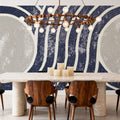 Over the Rainbow II Navy Gray Mural Wallpaper - room preview 05