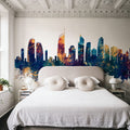 Gold Coast Australia Skyline Blue & Bronze Mural Wallpaper - room preview 05