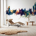 Karachi Pakistan Skyline Blue & Bronze Mural Wallpaper - room preview 05