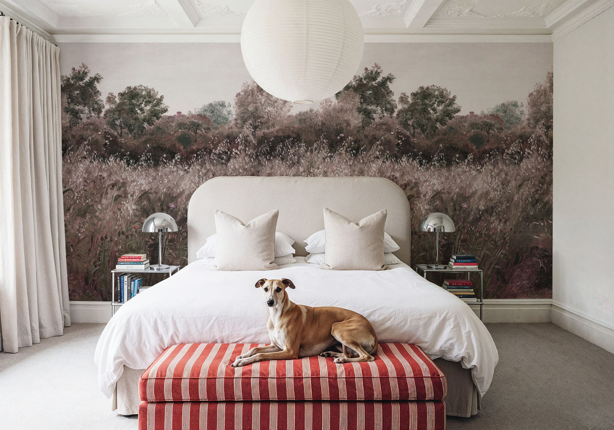 Meadow Whisper, Fall Red Mural Wallpaper - room preview 05