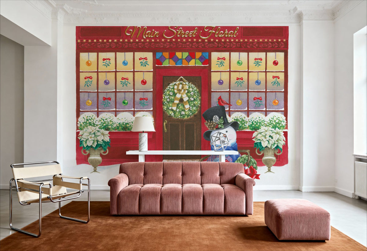 Main Street Christmas III Mural Wallpaper - room preview 05