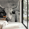 High Desert Herd BW Mural Wallpaper - room preview 05