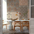 Venetian Patchwork I Orange Gray Mural Wallpaper - room preview 05