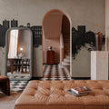 Cedar Falls Iowa Skyline Concrete Mural Wallpaper - room preview 05