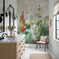 Row of Bright Flowers Mural Wallpaper - room preview 05