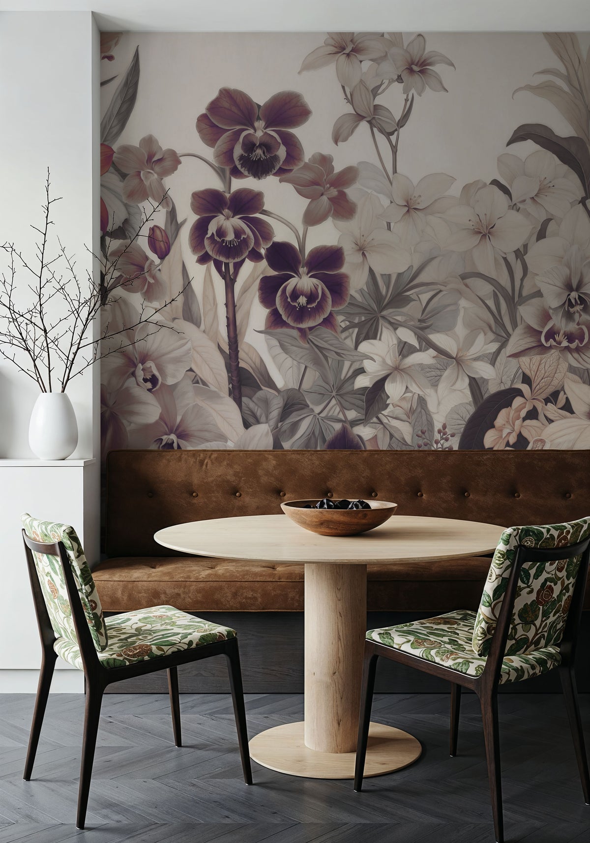 The Tenderness of Orchids, Peach Mural Wallpaper - room preview 05