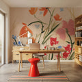Wildflowers II Mural Wallpaper - Red Tone - room preview 05