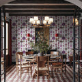Marble Flowers, Periwinkle Mural Wallpaper - room preview 05
