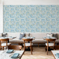 Rustic Flowers Blue Mural Wallpaper - room preview 05