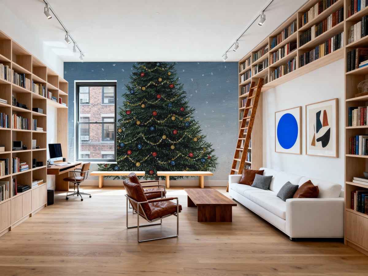 Deck the Halls Tree Mural Wallpaper - room preview 05