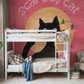 Scaredy Cat Pink Mural Wallpaper - room preview 05