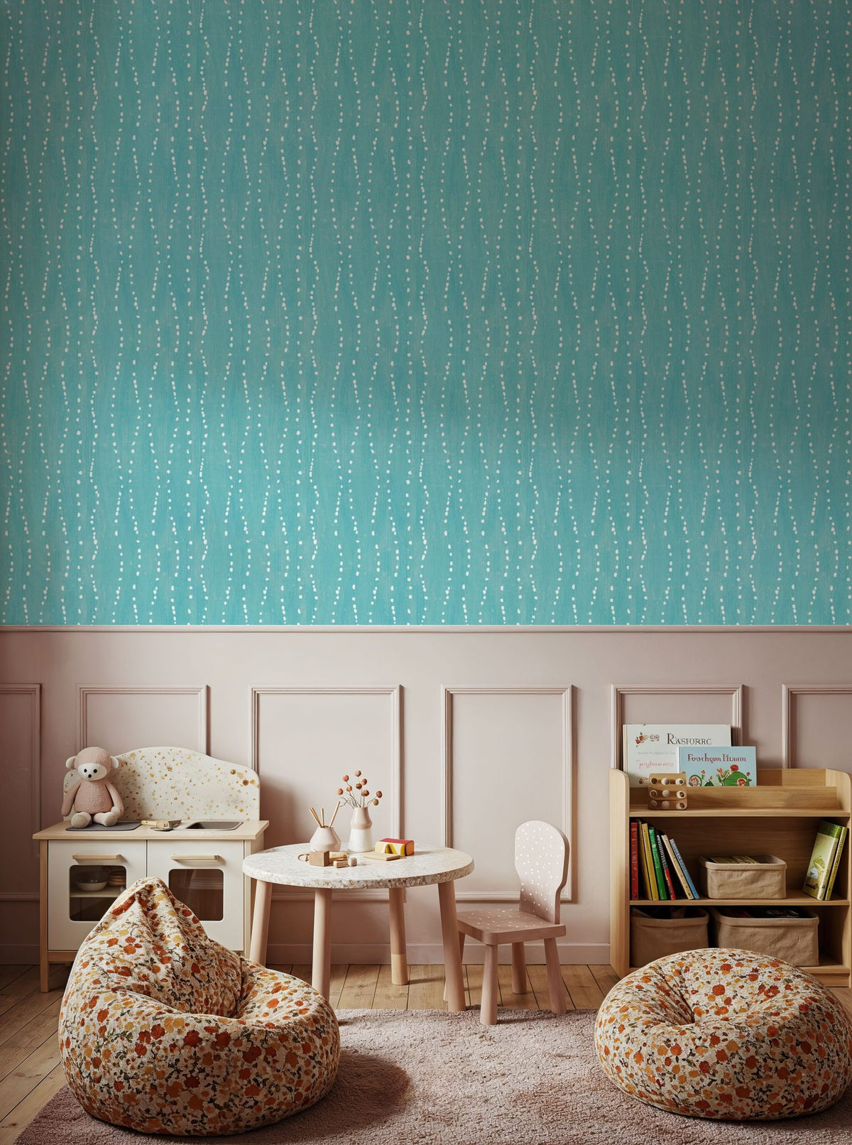 Coastal Dripping Turqouise Mural Wallpaper - room preview 05