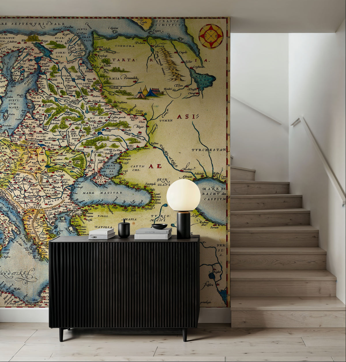 Old Map of Europe, 1570 Mural Wallpaper - room preview 05