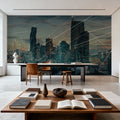 Connected Cityscape Mural Wallpaper - room preview 05