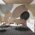 Lava Shapes, Beige Mural Wallpaper - room preview 05