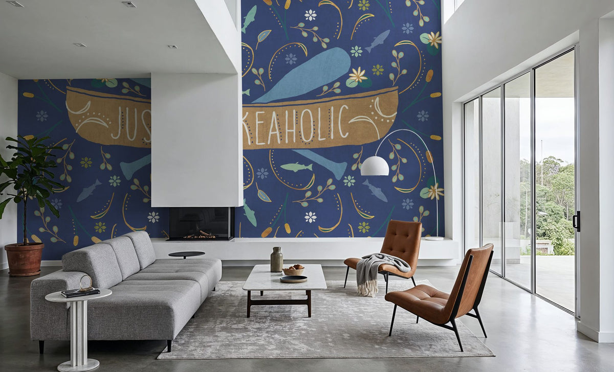 Otomi Lake I Dark Mural Wallpaper - room preview 05