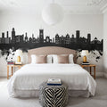 Wigan England Skyline Black & White Mural Wallpaper - room preview 05