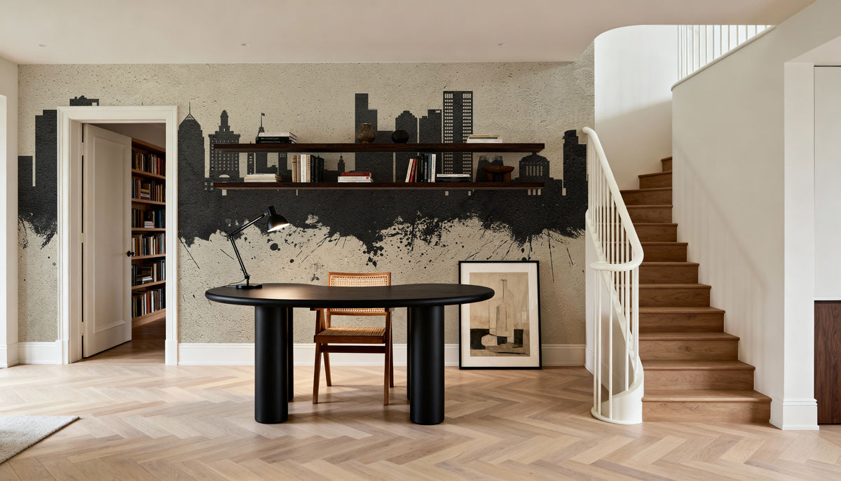 Oakland California Skyline Concrete Mural Wallpaper - room preview 05