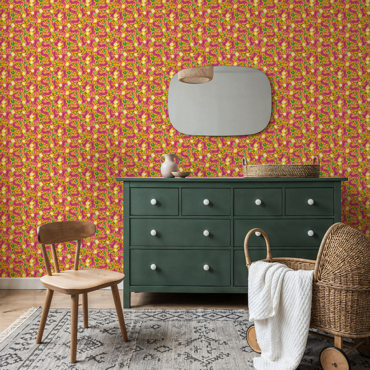 Tropical Tigers Mural Wallpaper - room preview 05