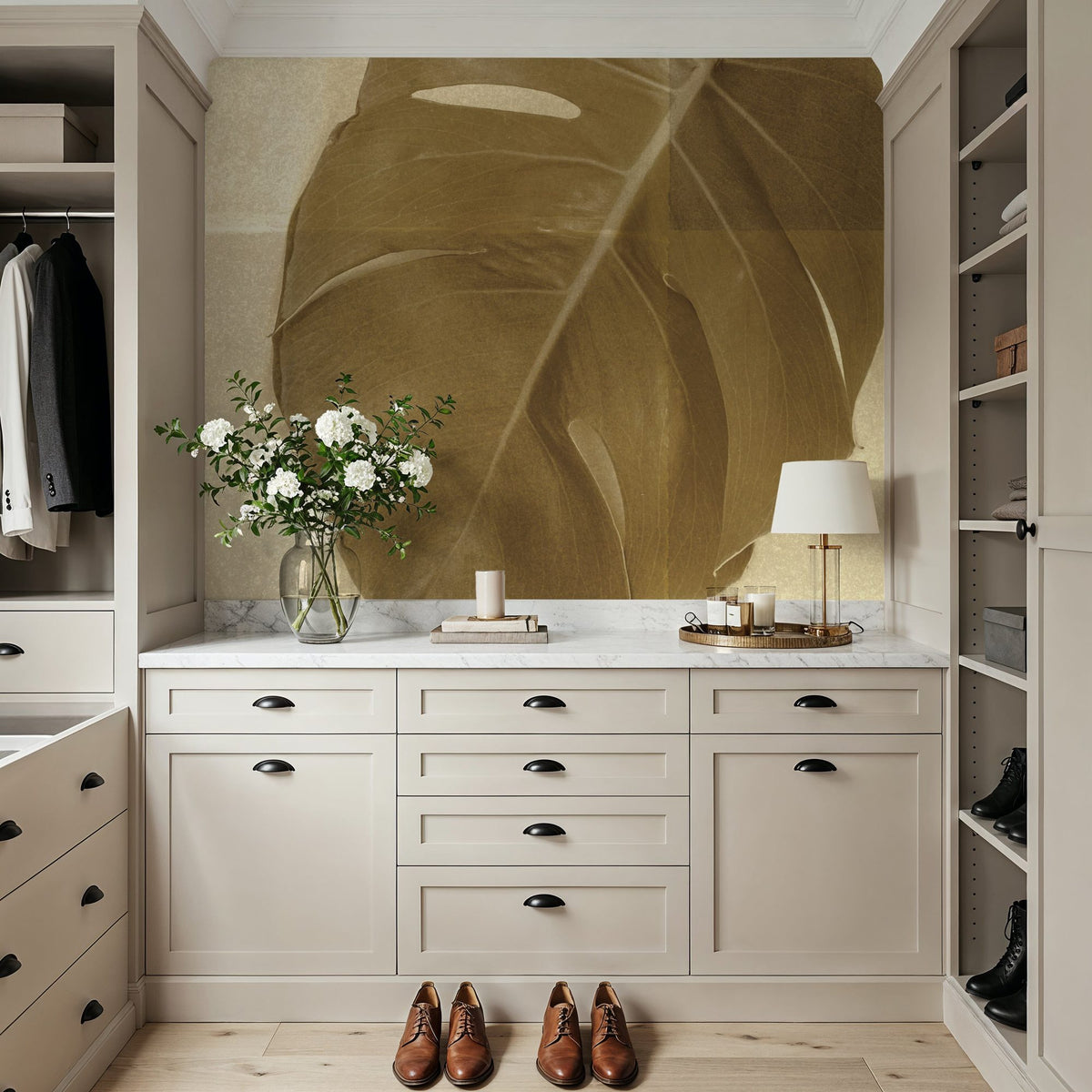 Monstera Leaf I Mural Wallpaper - room preview 05