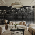 Lake Louise BW Mural Wallpaper - room preview 05