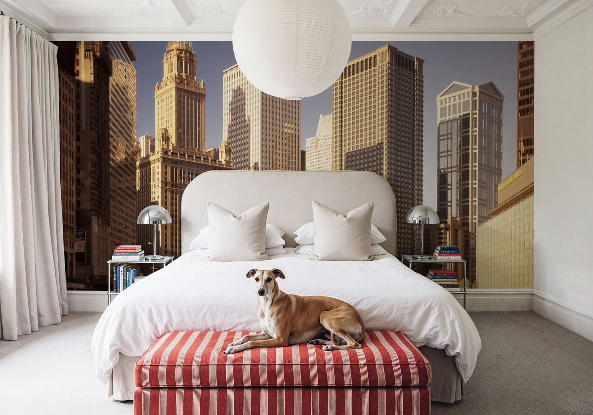 Golden Metropolis Up Close Mural Wallpaper - room preview 05