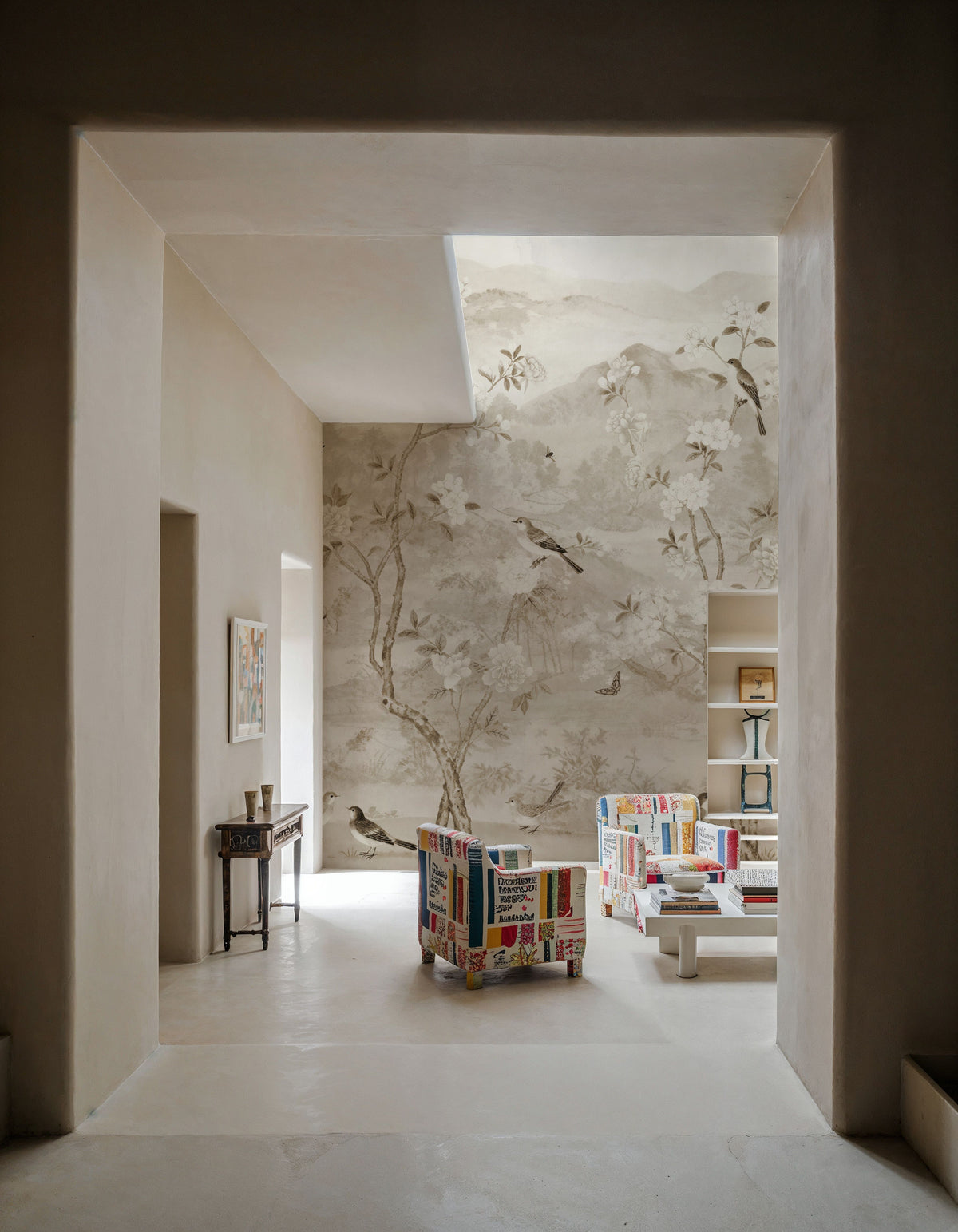 Peony Tree Landscape, Sand Mural Wallpaper - room preview 05
