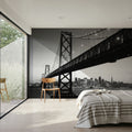 Urban Crossing Black & White Mural Wallpaper - room preview 05